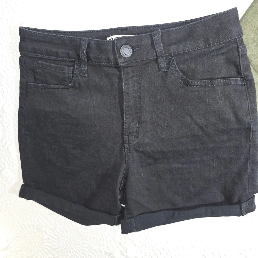 SO Goods For Life‎ Womens High Rise Midi Shorts Bundle Black Olive Green Size 11